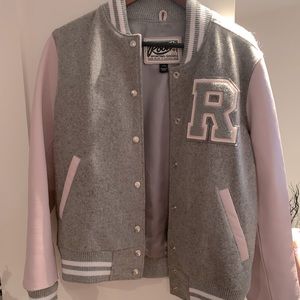 NWOT Roots Awards Jacket / Varsity Jacket Pink size Large